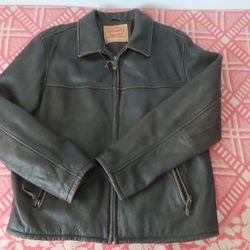 vintage levis lined leather jacket bomber  large