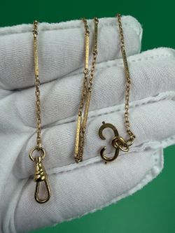 Vintage Art Deco 1930s Yellow Gold Filled Rope Pocket Watch Chain 14inch Long