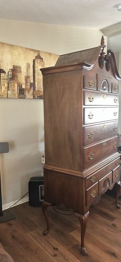 Queen Anne style cherry highboy dresser masterpiece collection