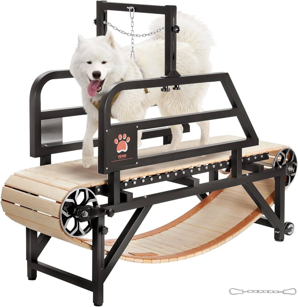 Dog Treadmill for Large/Medium Dogs with Brake, Slatmill with 3 Adjustable Ramps, Doggy Pacer to Unleash Joy, Keep Active & Fit, Supports Up to 330 lb