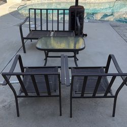 FREE Outdoor Coffee Table + 2 Chairs + Loveseat – No Cushions