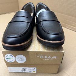 Dr Scholl’s Black Chunky Loafers Comfort Slip On Platform Shoes Size 9.5