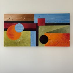 Abstract Painting Oil (30”x15”) - $55