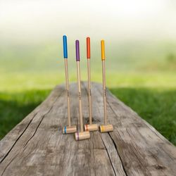 4 Players Croquet Mallet From Lakeshore Wooden Set
