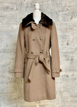 TAHARI "Phoebe" Double Breasted Wool Coat