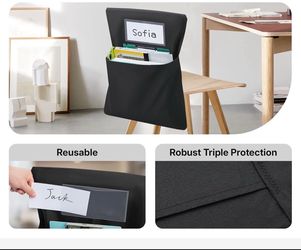 Black Chair Back Organizer with Name Tag