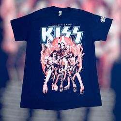 KISS End of the Road Tour T-Shirt Navy/Multi Size Medium NWOT