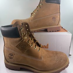 Timberland 6 Inch Boot Wheat Nubuck Premium TB010061-713 Men's - size 10
