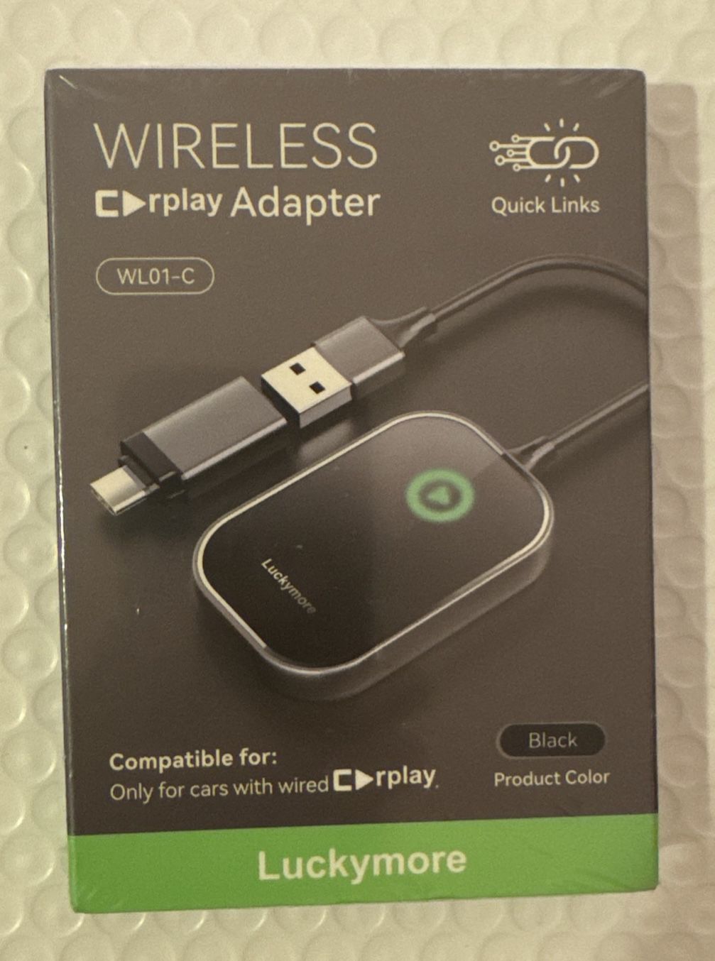 Luckymore Wireless Carplay Adapter, Converts Wired to Wireless Carplay