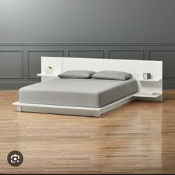 CB2 Andes White Full Bed frame