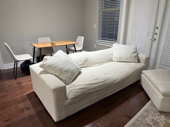 LIVING SPACES COUCH WITH OTTOMAN