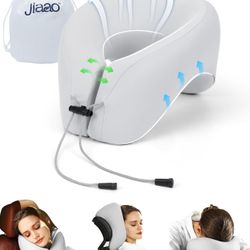 Neck Pillow Airplane with 360-Degree Head Support, Memory Foam 2-in-1 Travel Pillow, Portable Adjustable Neck Pillow for Airplane, Car, Train, Bus Tri