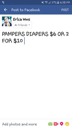 PAMPERS diapers for sale. $6 a bag