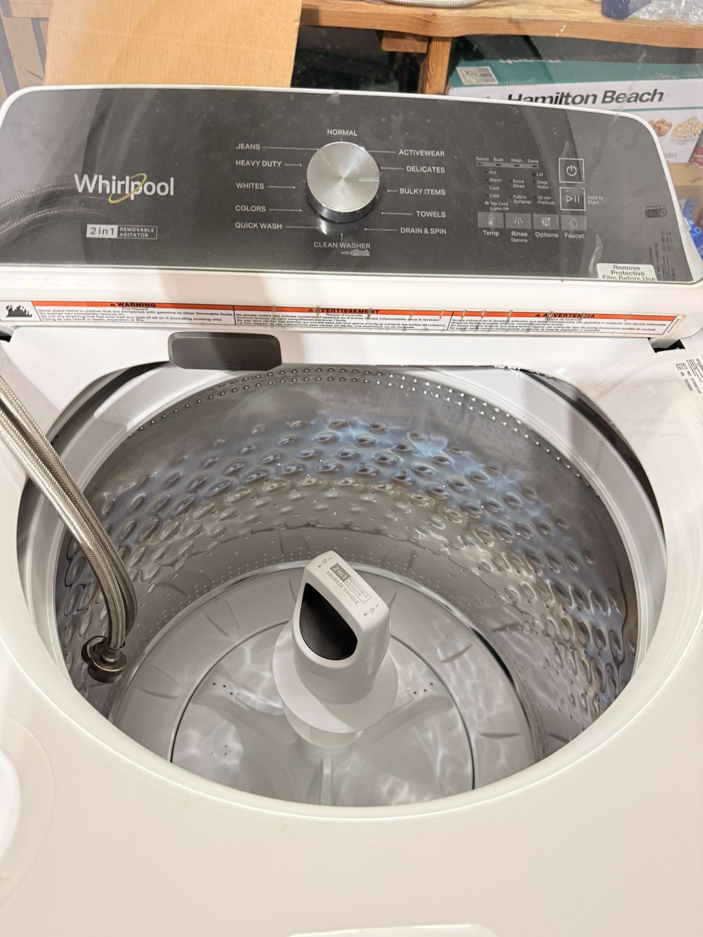 Whirlpool washer with Removable Agitator 