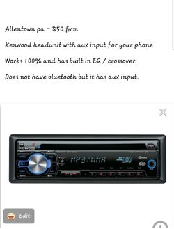 Kenwood radio with usb and aux inputs