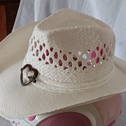 Saddleback White Straw Cowboy Hat 