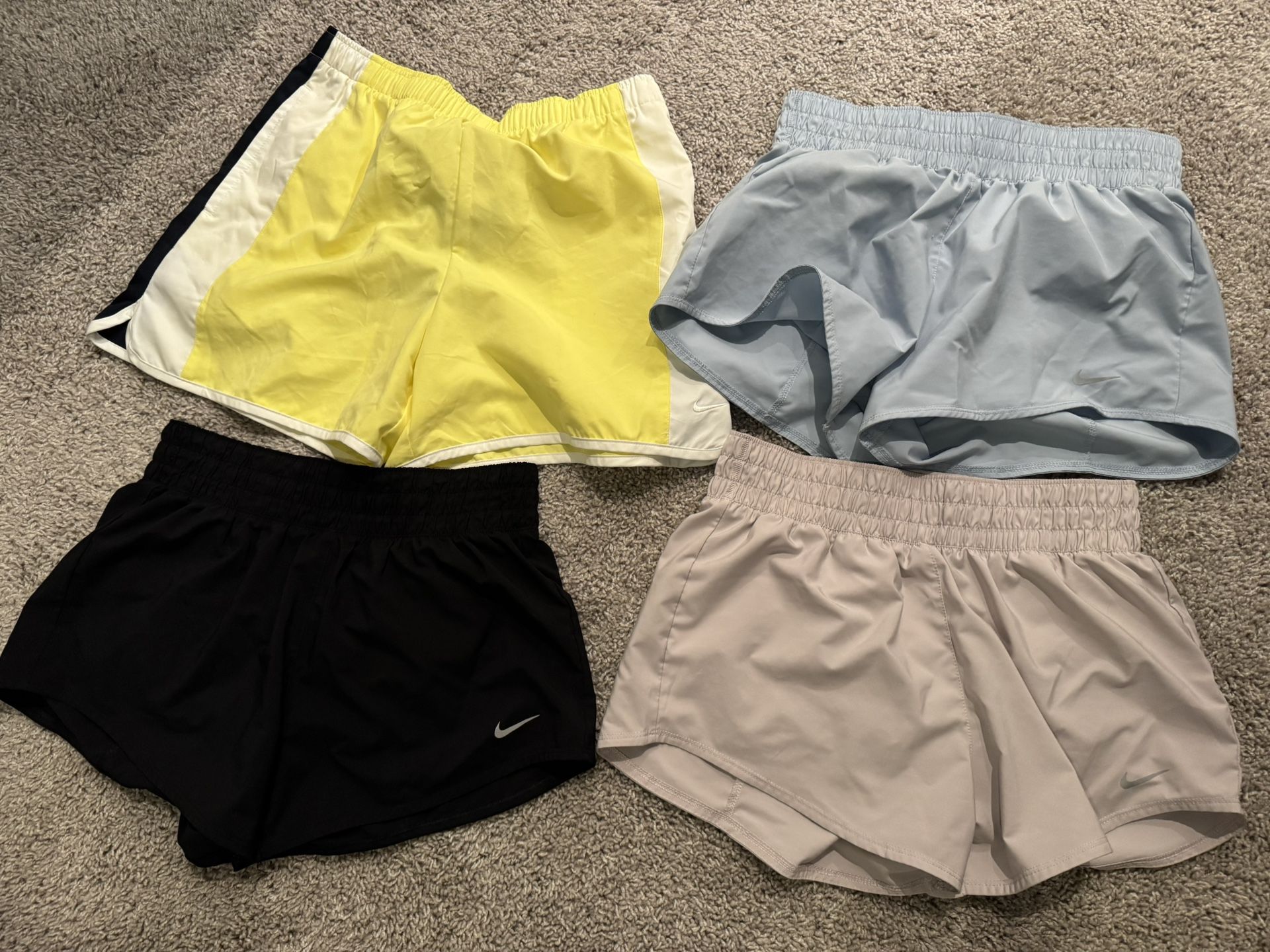 Nike Women's Athletic Shorts - Yellow, Light Blue, Black, Light Purple