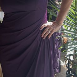 Elegant Wedding Guest Outfit – Purple Dress Size 14 + Shoes Size 9 + Matching Handbag  Conjunto elegante para boda: vestido morado talla 14 + zapatos 