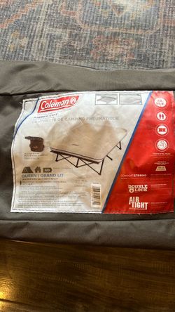 Coleman queen camping cot. Sets up in a minute.