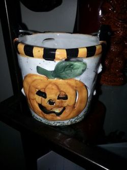 Porcelain glass pumpkin candle holder