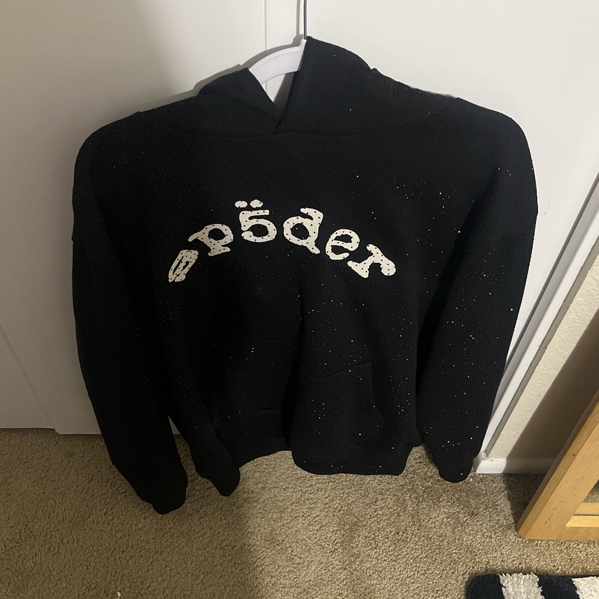 sp5der rhinestone hoodie