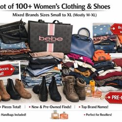 Women’s Clothing Wholesale Lot – 100+ Pieces – Sizes S–XL (Mostly M–XL) – Many New w/ Tags!