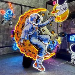 6.6 ft Astronaut LED Neon Sign – Large Statement Piece – Includes Hanging Hardware