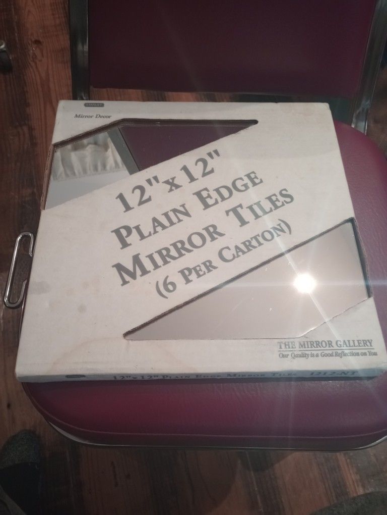 Pack Of 6 Vintage Stanley 12" x 12" Plain Edge Mirror Tiles