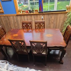 Wooden Table With 6 Chairs