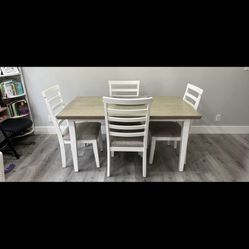 kitchen table and four chairs rooms to go grey/white 4’11 by 3’3