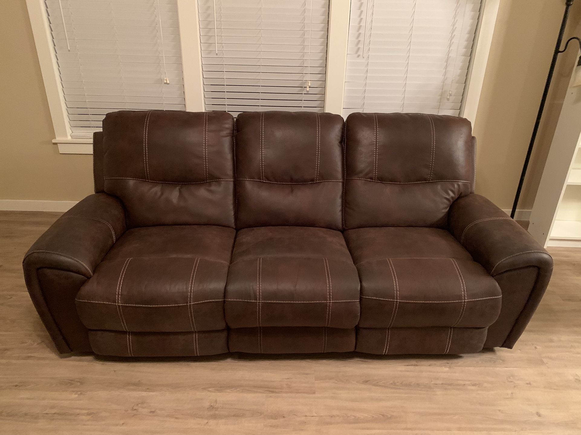 Suede Recliner Couch 