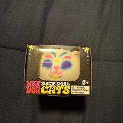 Needoh-Blue sugar skull cat glow in the dark