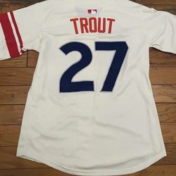 Trout City Beige Red White Angels Jersey