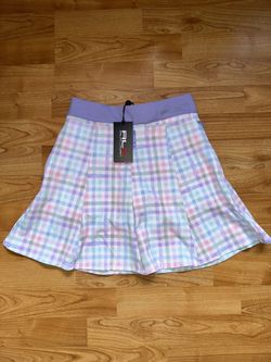 RLX Ralph Lauren Micro Plaid Pastel Golf Skort Size xXS Golf Tennis Pickleball