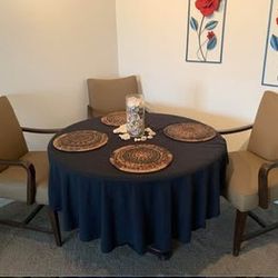 Beautiful Real Wood Round Table N Chairs