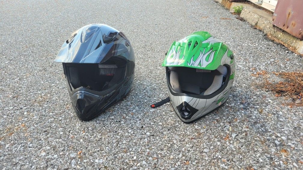 2 Motor Cross Helmets One Was For My Son And One For Me Do Small, Med