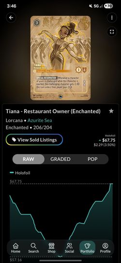 Tiana lorcana card