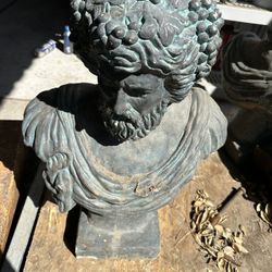 Vintage Classical Plaster Male Bust Sculpture