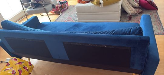  Blue Velor Couch 
