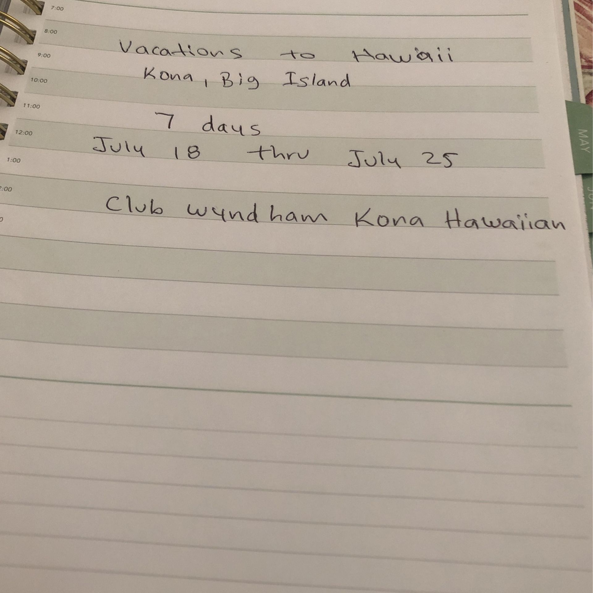 Vacation Available 