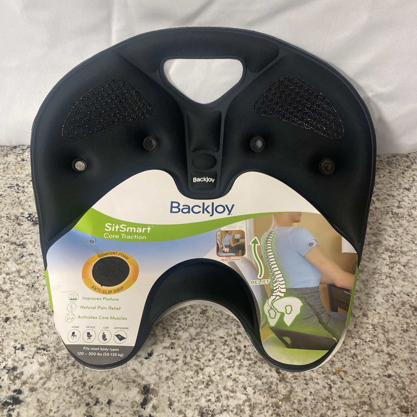 BackJoy SitSmart Core Traction Posture Seat for Lower Back Pain Relief