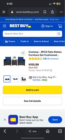 Brand new 3 pc patio set 100$