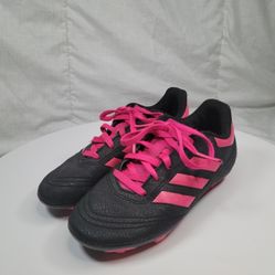 Adidas Kids Goletto VI FG Black Pink Lace Up Soccer Cleats Kids Size 1