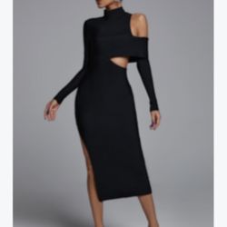 🖤 NEW w/ Tags – Black Cut-Out Bandage Maxi Dress (Small) 🖤