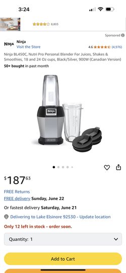 Nutri Ninja Blender, Auto-iq , 1000 Watts Asking $100 