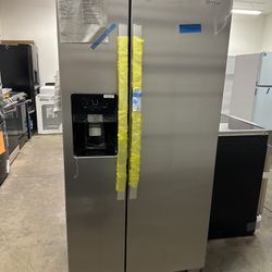 New Whirlpool 33" Stainless Side By Side Refrigerator 