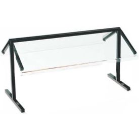 Carlisle FoodService Products Sneeze Guard With Aluminum Frame For Catering, Buffets, Restaurants, Plastic, 48 X 29.12 X 25.5 Inches, Black