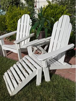 Adirondack Wood Chairs and table $65