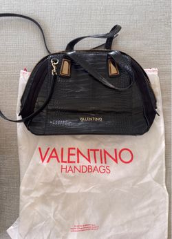 $89 OBO. Retail: $995. Valentino Handbag, Black, Crocodile-embossed.