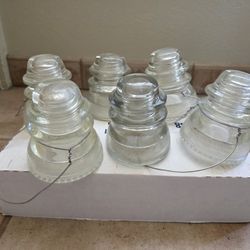 Glass Insulators Made In USA Different Brands Old 